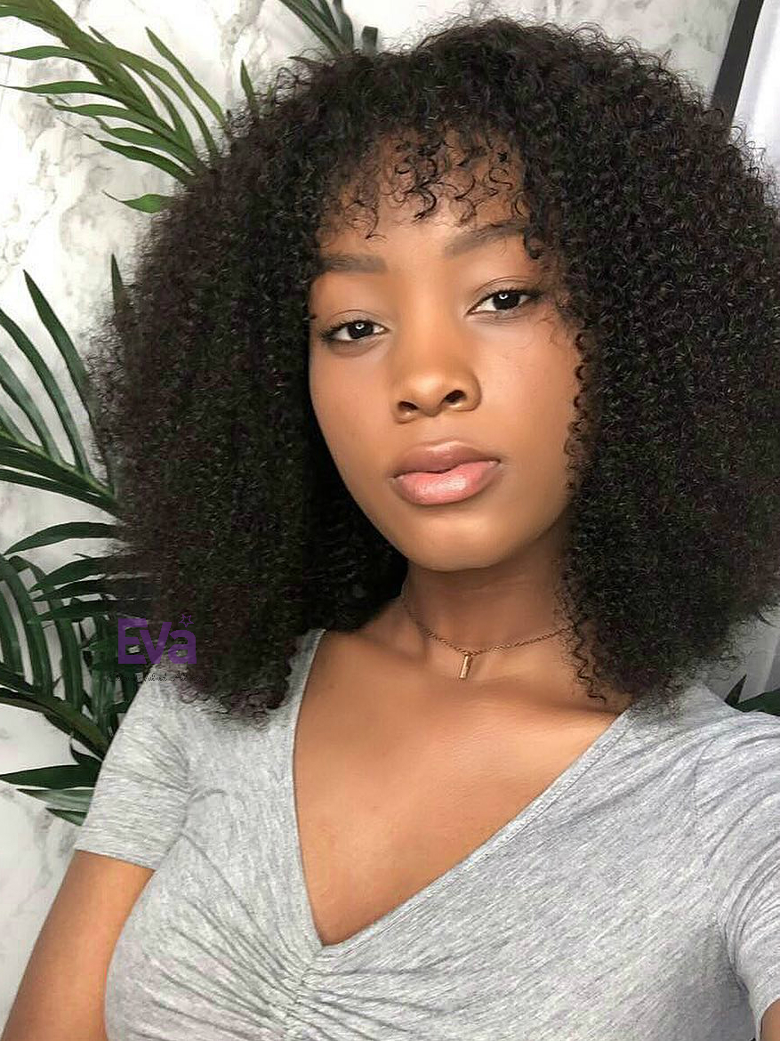 3C Hair - 12"-22" Natural Afro Curly Human Hair Full Lace Wig - Curly