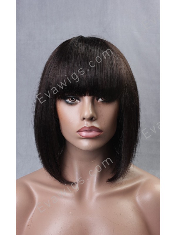 inverted bob with full fringe bangs