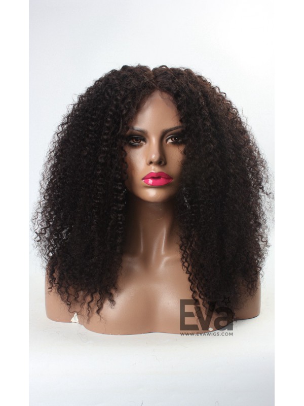 Natural Afro Curly Human Hair Full Lace Wig - Curly - EvaWigs Natural Afro Curly Human Hair Full Lace Wig - Curly - EvaWigs